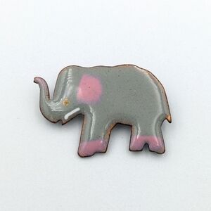 Hand crafted enamel elephant brooch pin